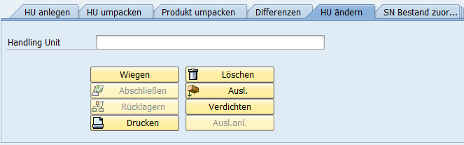 Transaktion /SCMW/PACK Wiegen