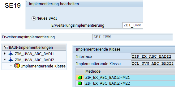 SE19 BAdI-Builder Implementierungen