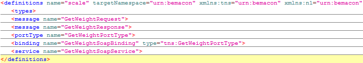 WSDL SOAP Definitions