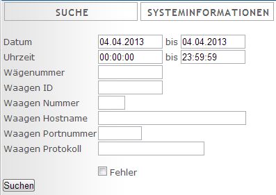 Waagenanbindung Monitor Suche