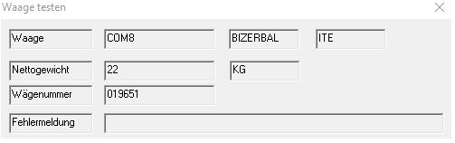 Scale Check Gewicht mit Einheit