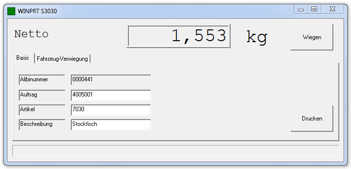 Wiegen und Drucken vom PC