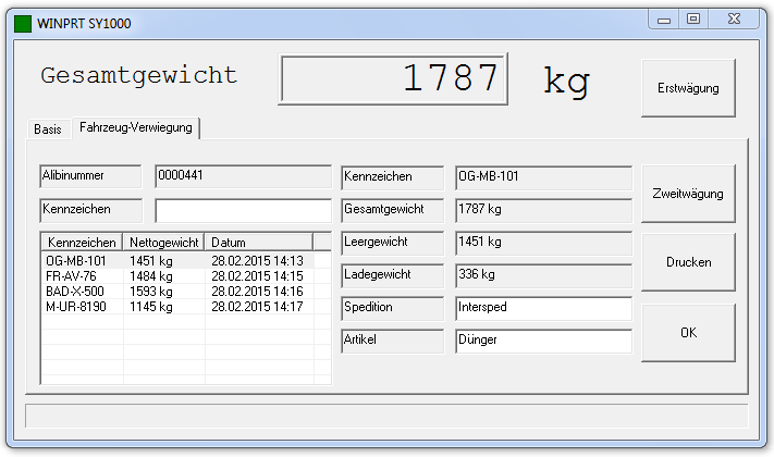 Fahrzeug-Verwiegung